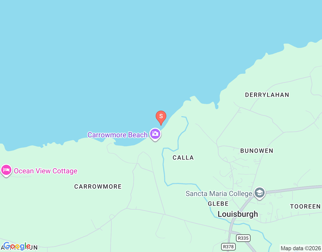 Mapa de ubicación de Carrowmore Beach