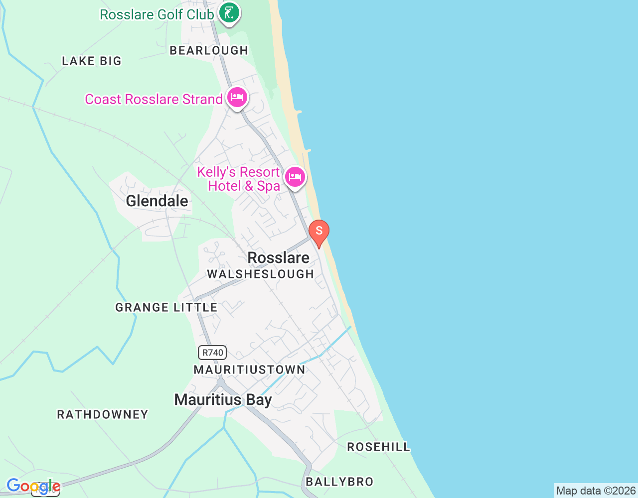 Mapa de ubicación de Surf Shack Rosslare
