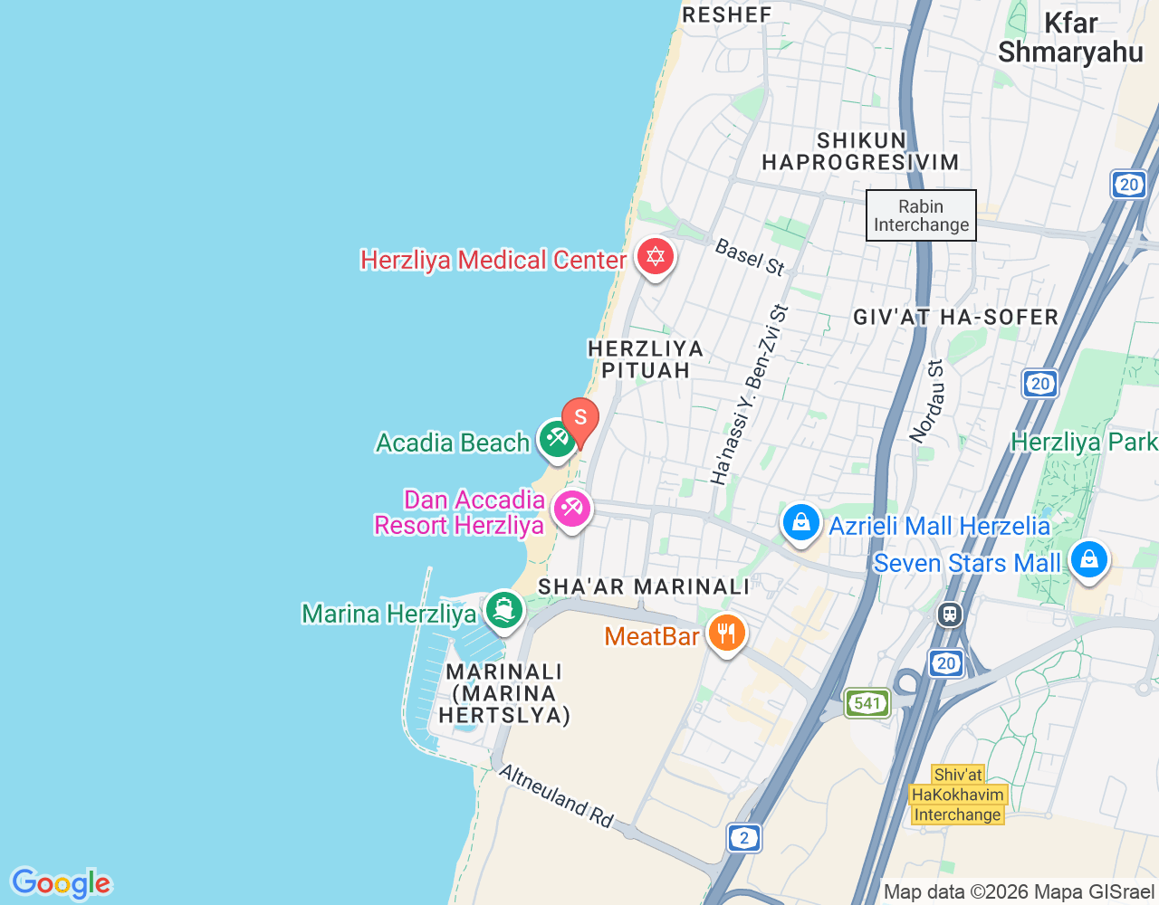 Mapa de ubicación de לב ים