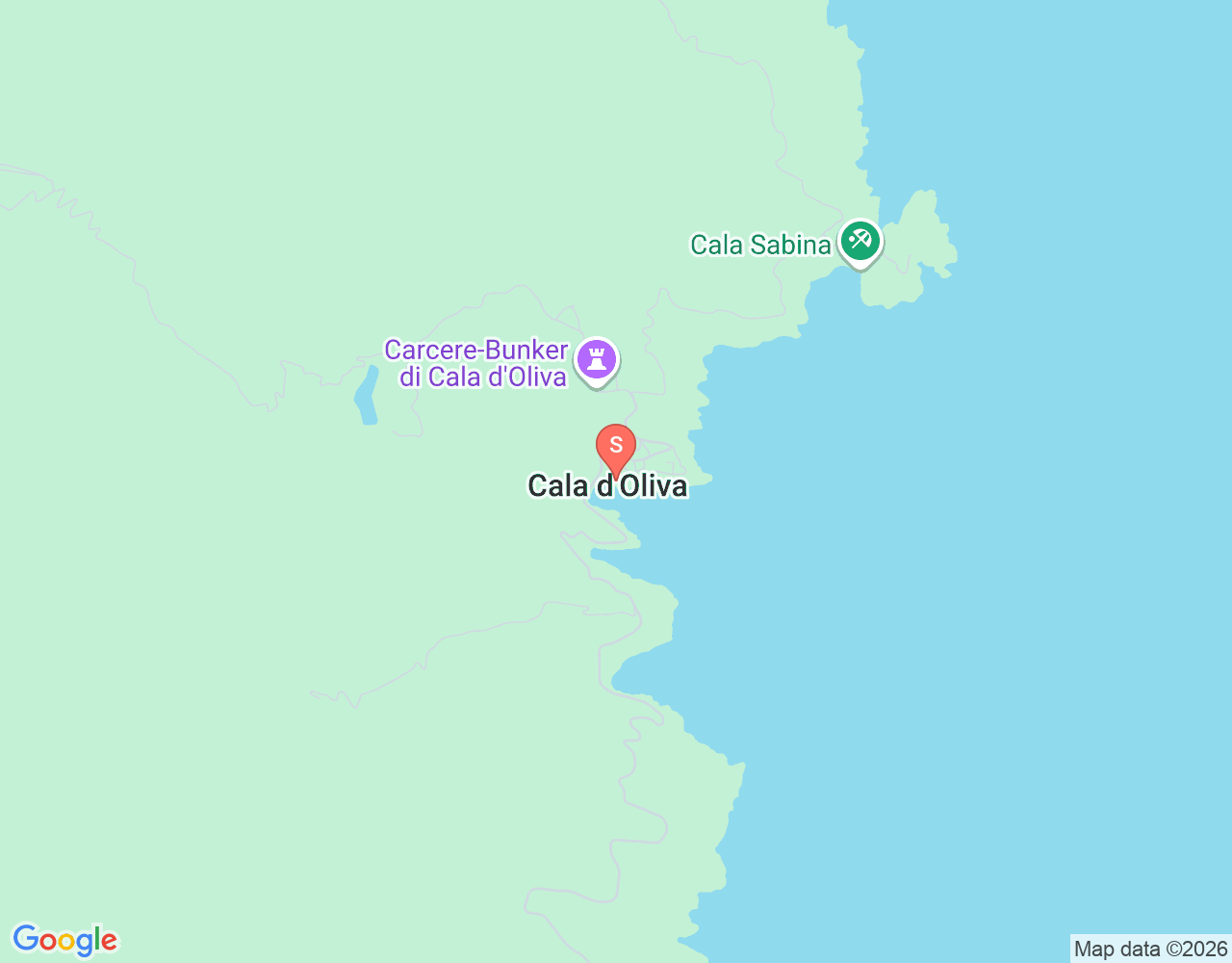 Mapa de ubicación de Cala d'Oliva