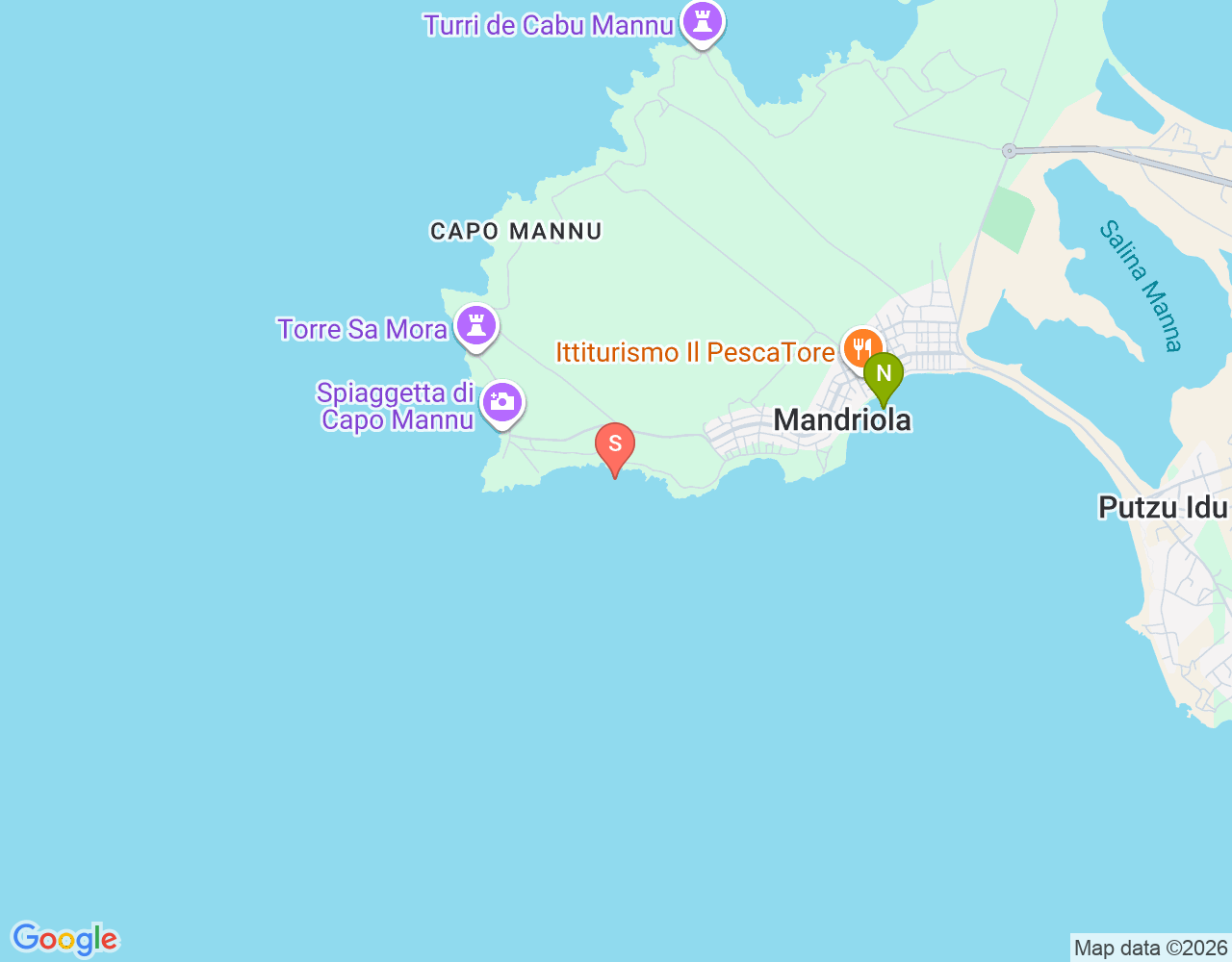 Mapa da localização de Capo Mannu