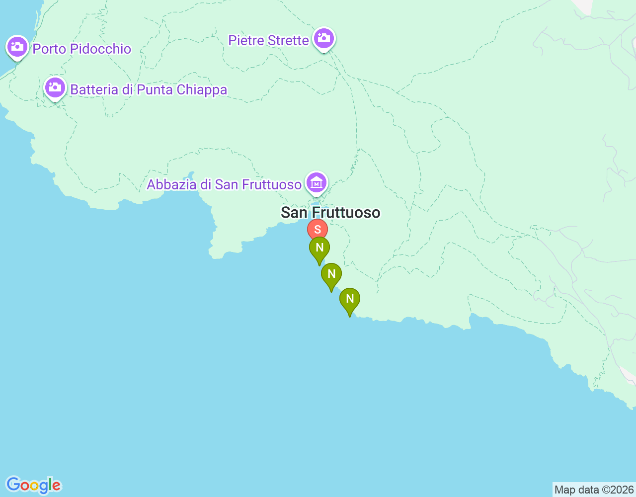 Mapa da localização de Cristo degli abissi