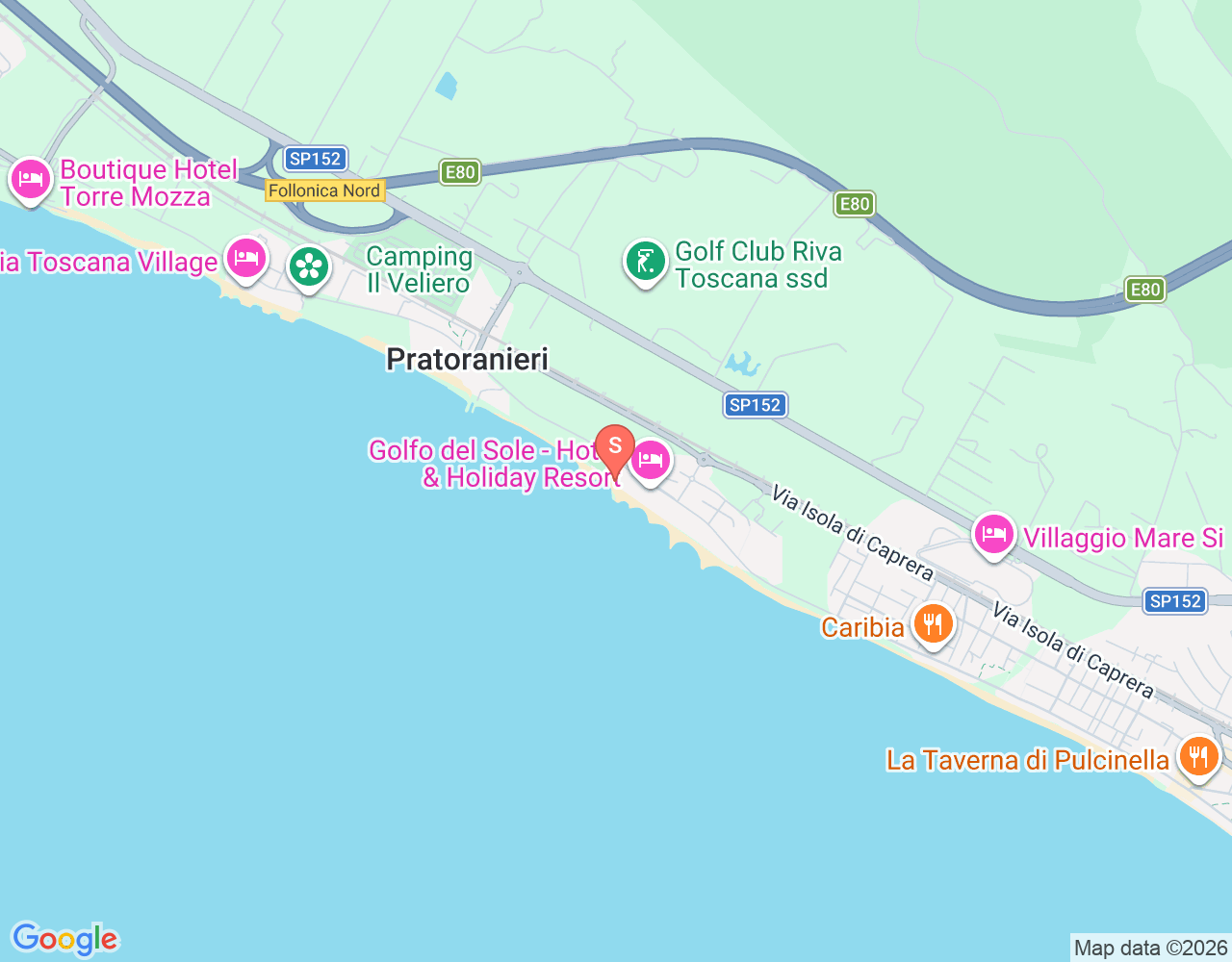 Mapa de ubicación de Dive Tuscany