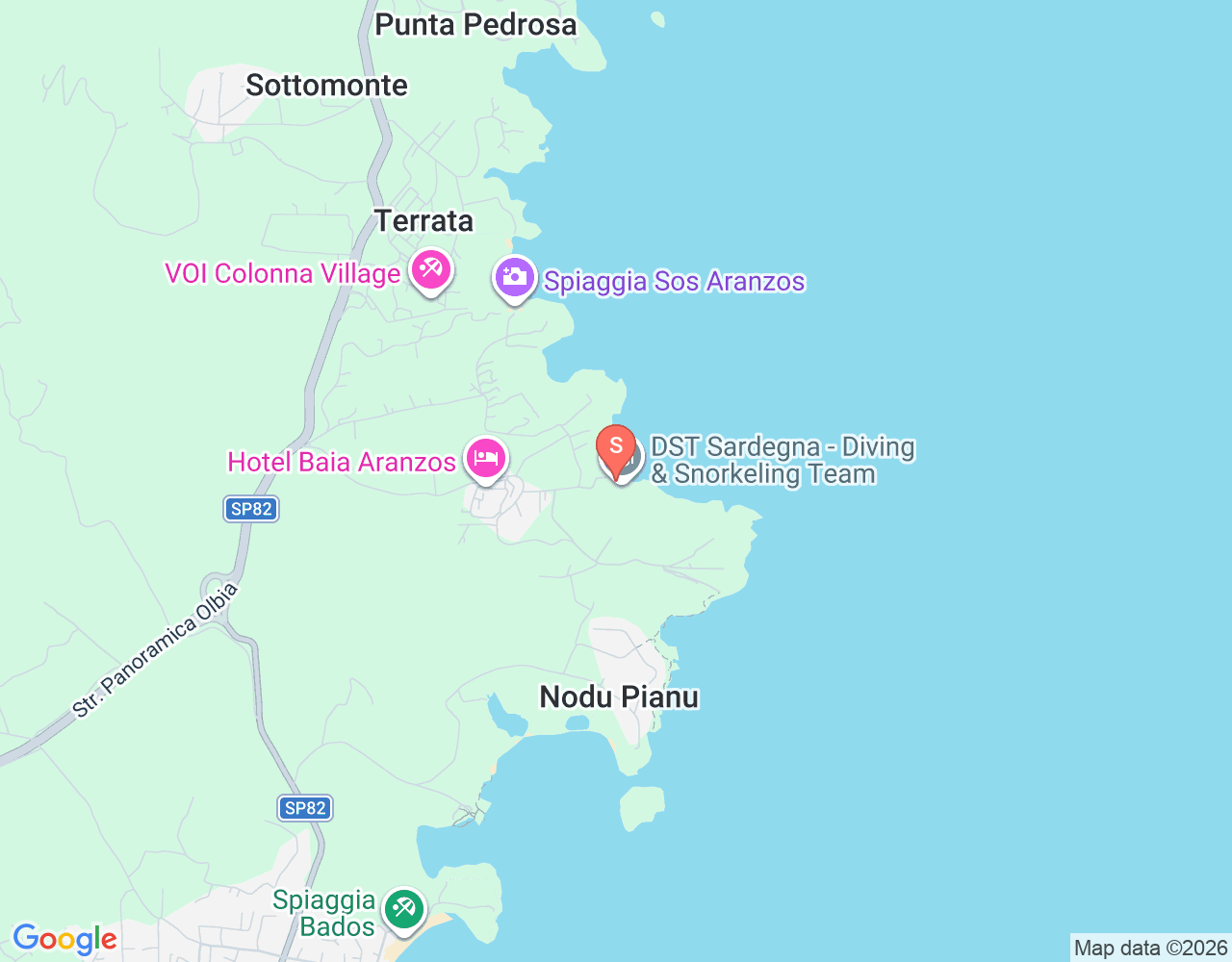 Mapa de ubicación de DST Sardegna - Diving & Snorkeling Team