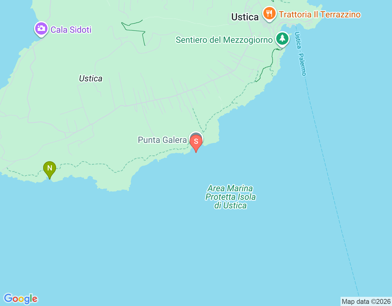 Mapa da localização de Grotta dei Gamberi