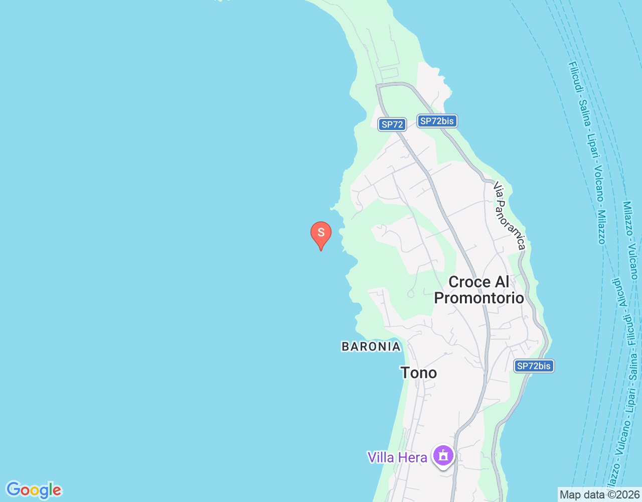 Mapa da localização de Grotta del Cristo