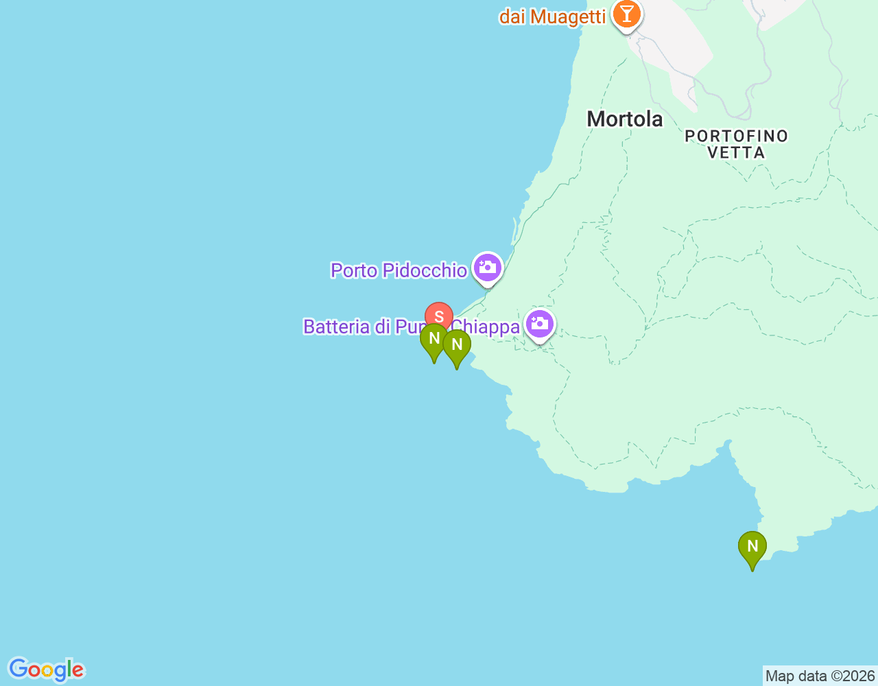 Mapa da localização de Punta Chiappa Levante