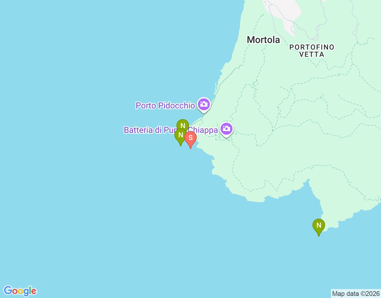 Mapa da localização de Punta della Targhetta