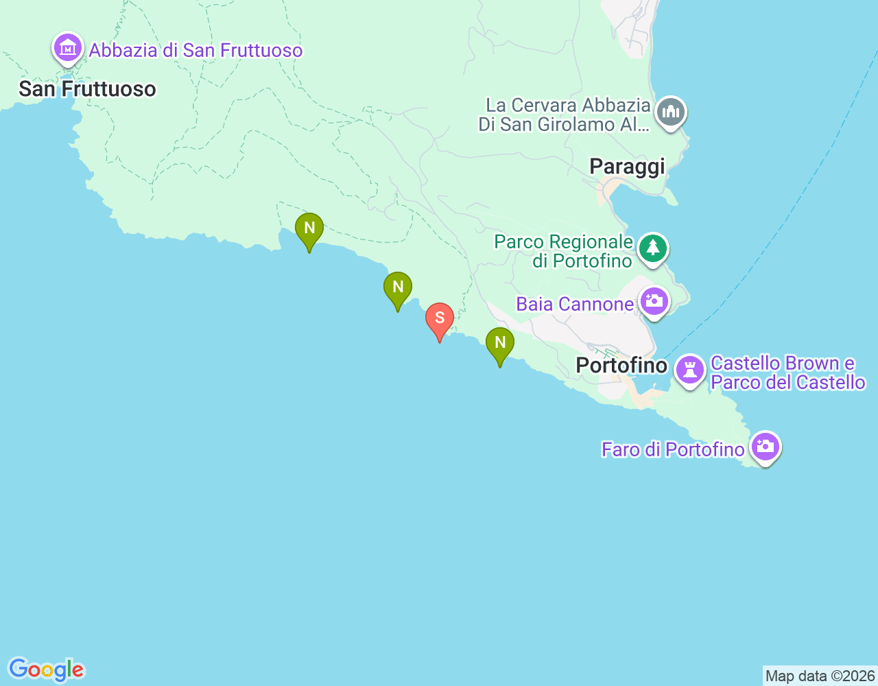 Mapa da localização de Punta Vessinaro