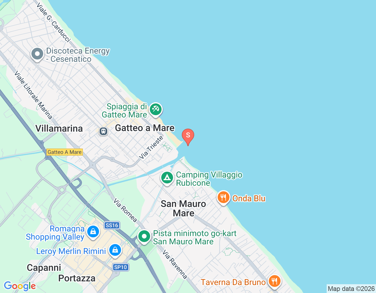 Mapa da localização de Rubicon mouth