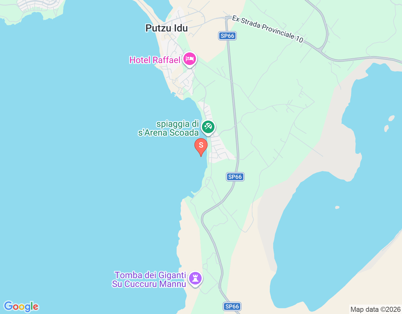 Mapa da localização de S'Arena Scoada