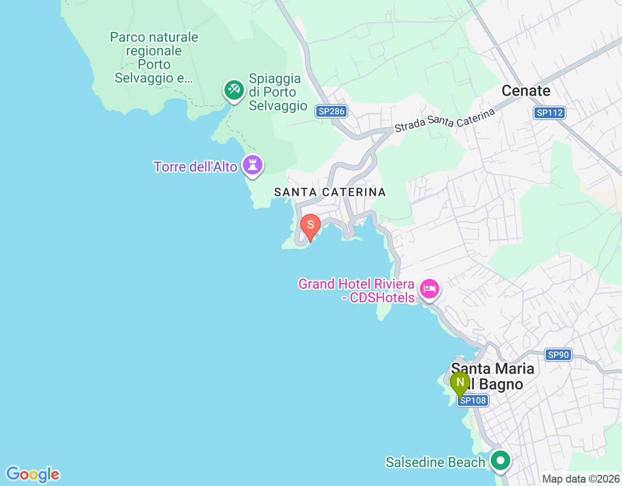 Mapa da localização de Santa Caterina