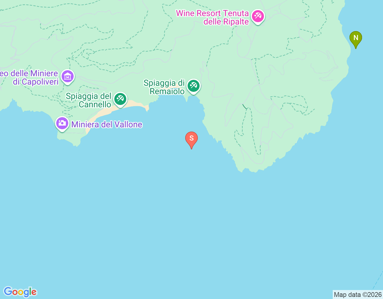 Mapa de ubicación de Scoglio di Remaiolo