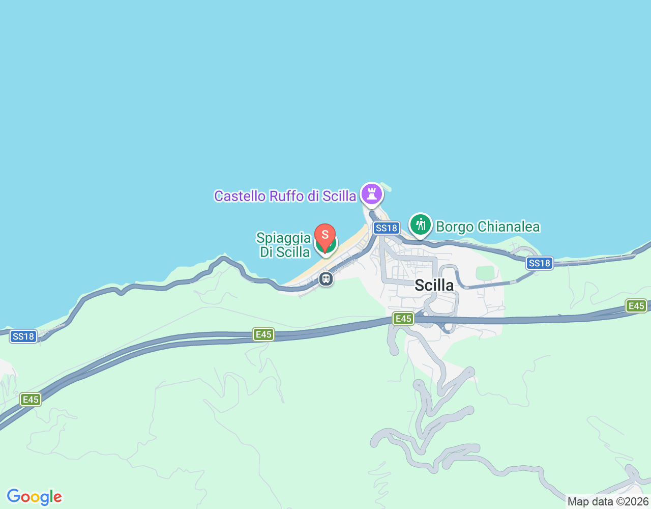 Mapa da localização de Spiaggia delle Sirene