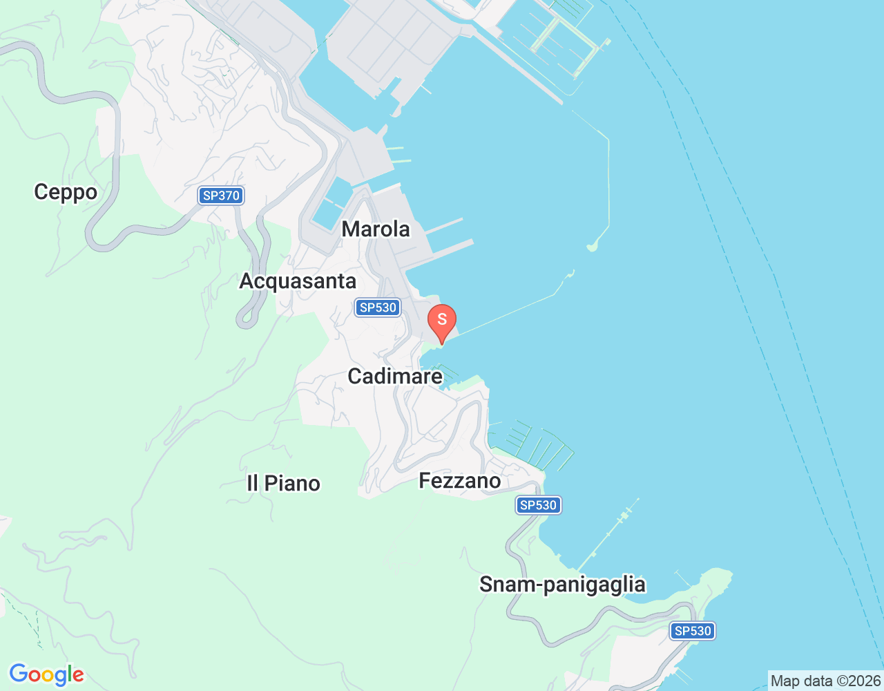 Mapa de ubicación de Spiaggia di Cadimare