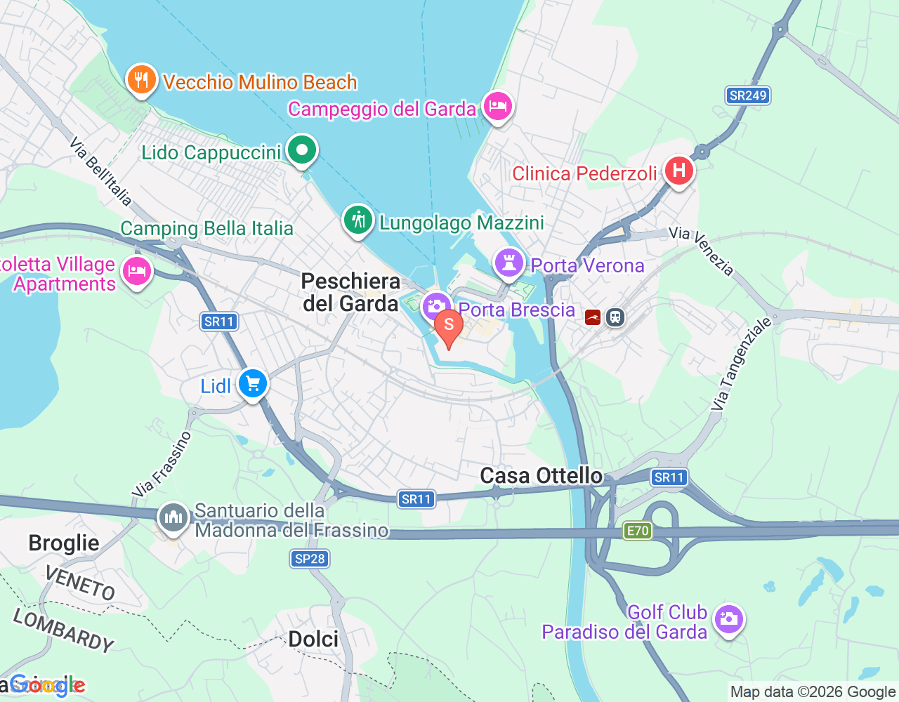 Mapa de ubicación de Sub Club Peschiera del Garda