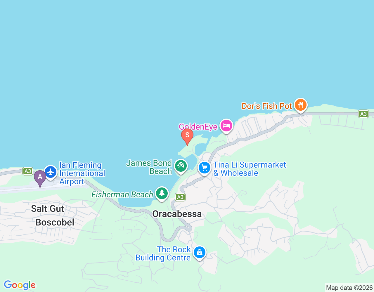 Mapa da localização de Snorkeler's Cove