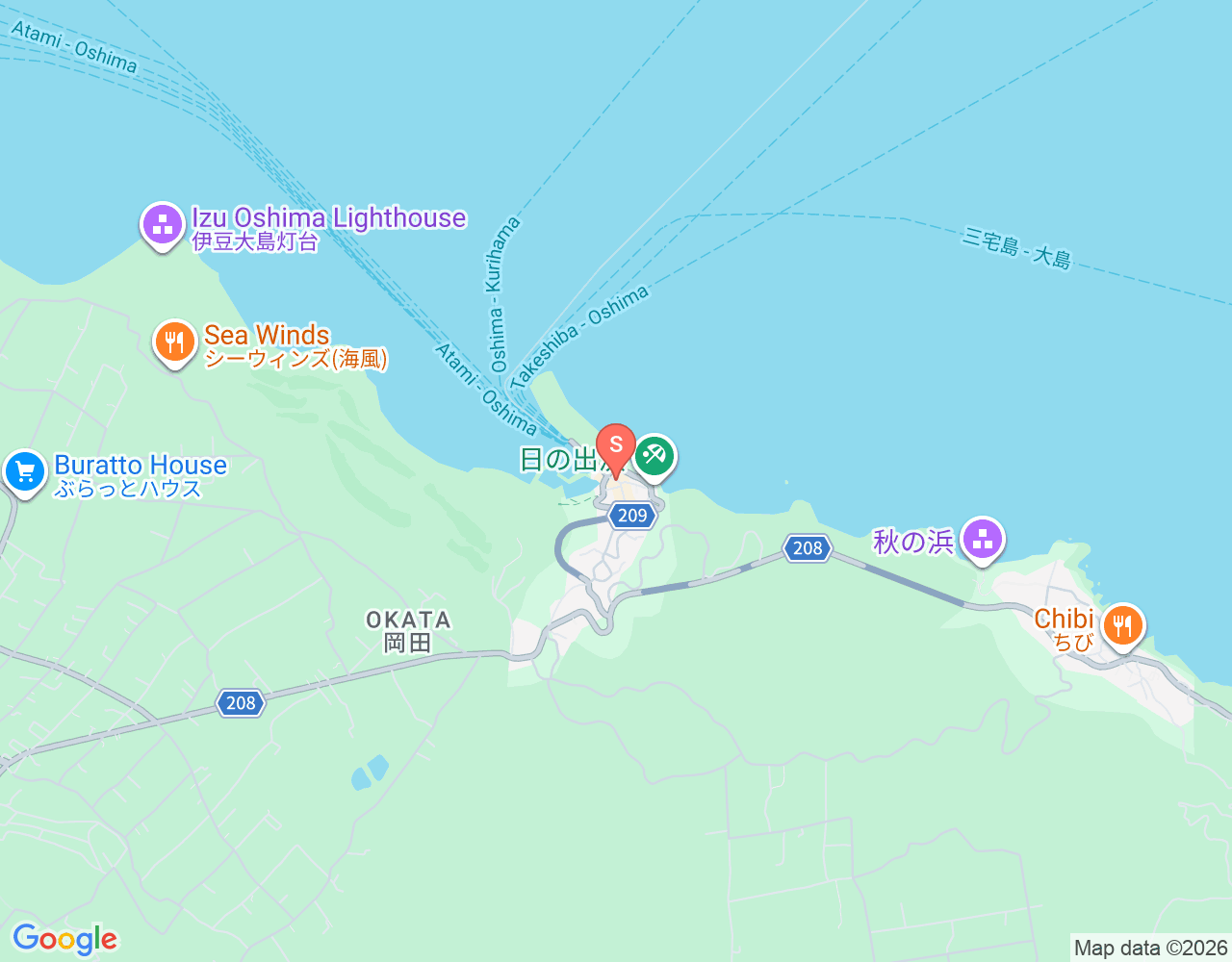 Mapa da localização de 伊豆大島ダイビング　Beach Line