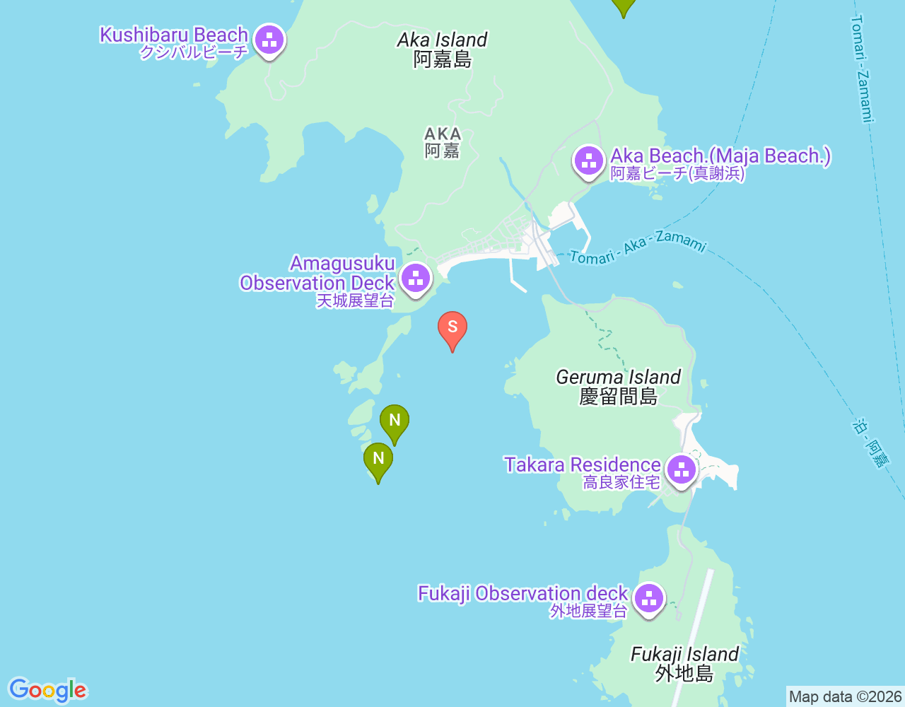 阿嘉桟橋前 location map