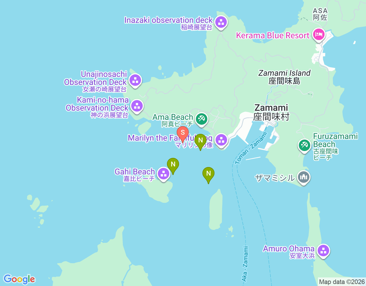 阿真ビーチ前・あまびーちまえ location map