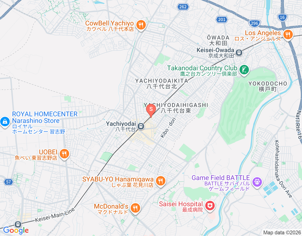 Mapa da localização de Samータイム