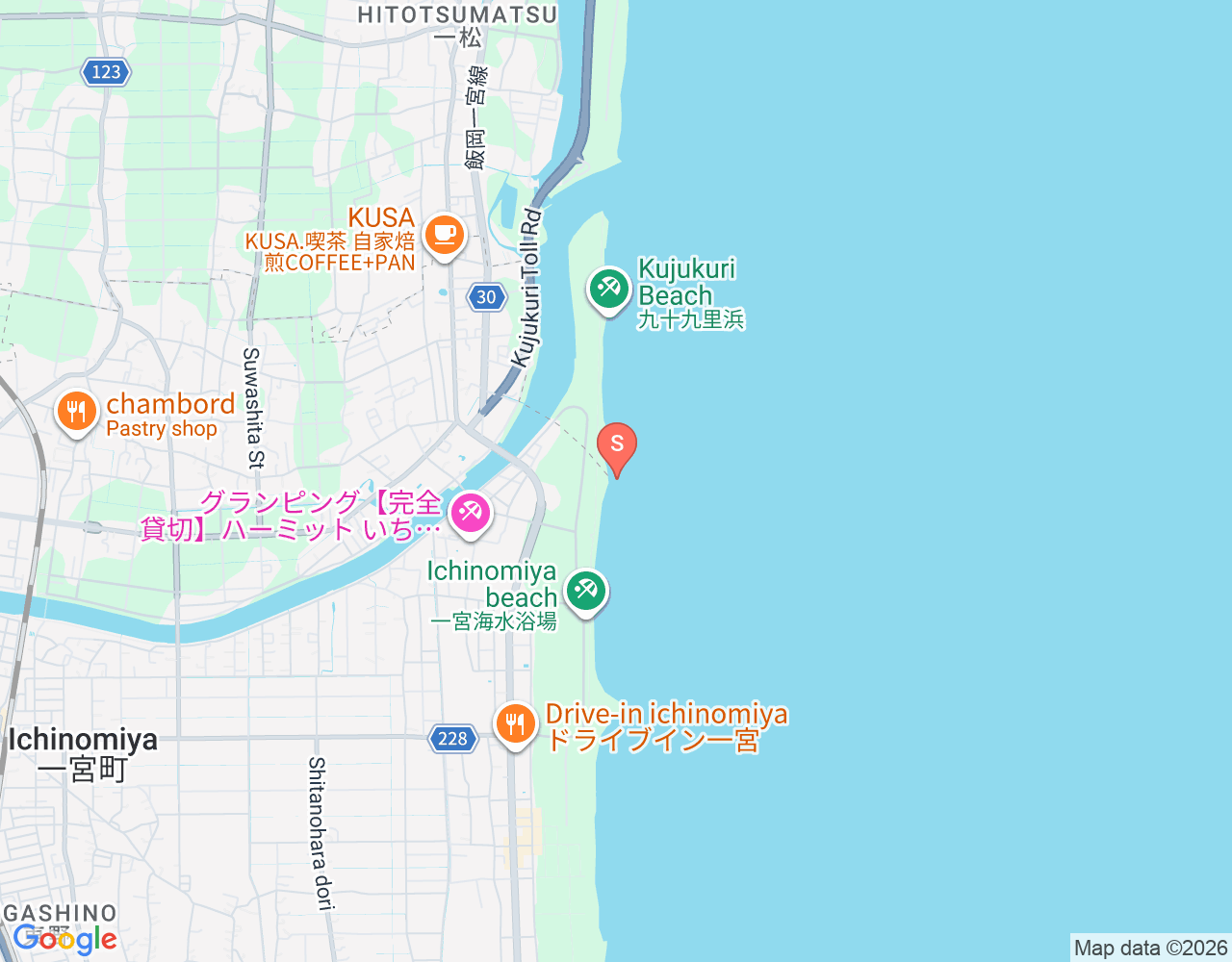 Standortkarte von 釣ヶ崎海岸サーフィンビーチ