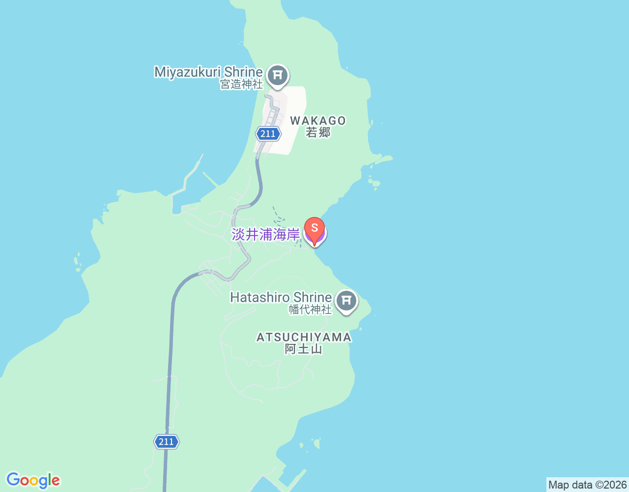 Mapa de ubicación de 淡井浦海岸
