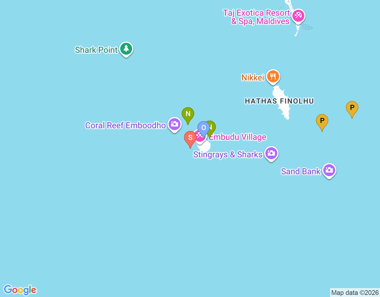 Coral garden location map