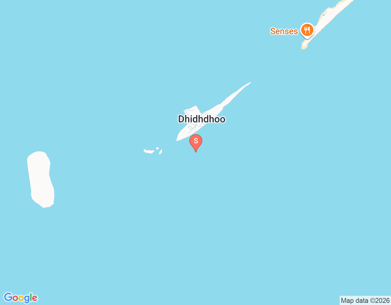 Mapa de ubicación de Dhidhoo corner (out reef)