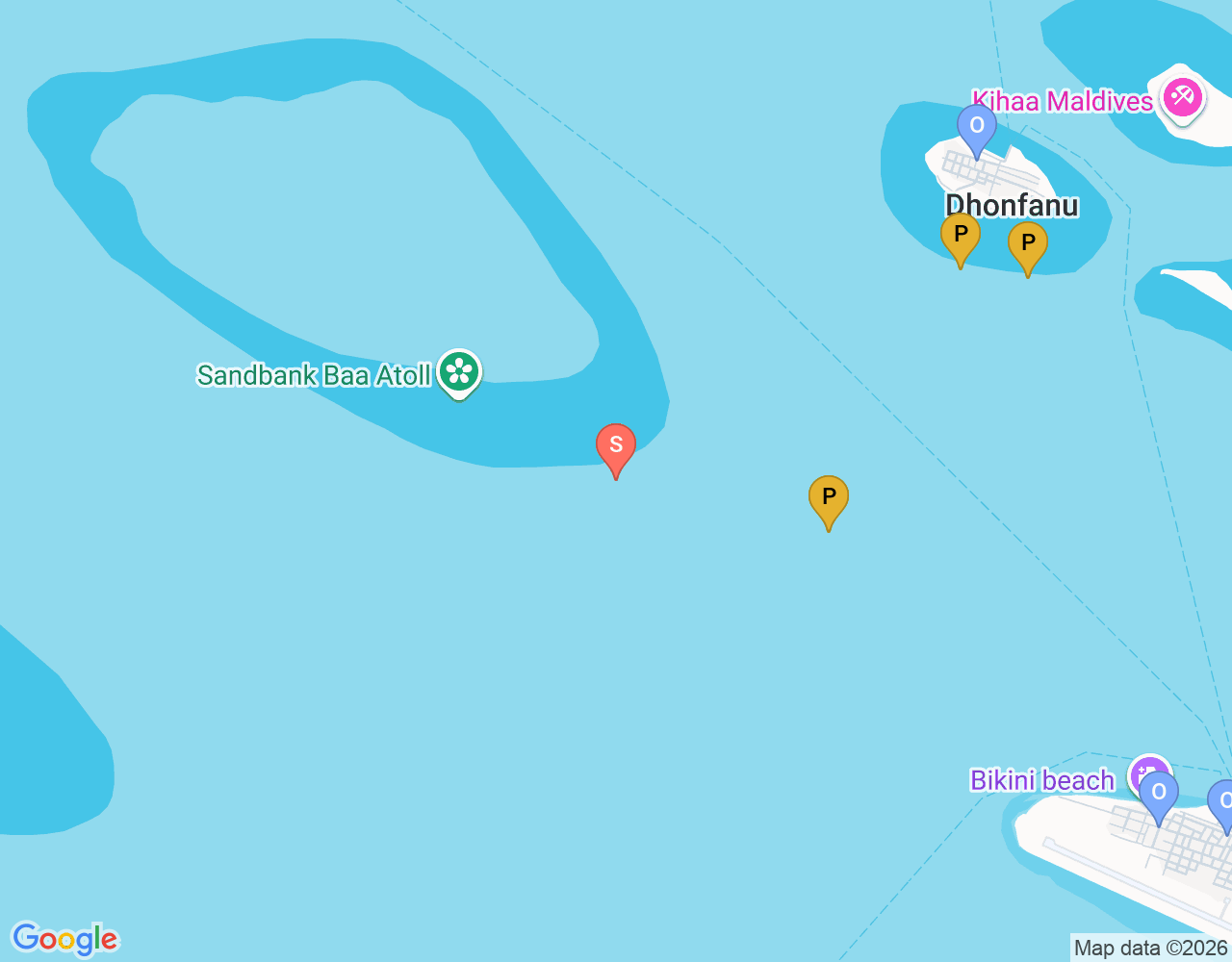 Mapa de ubicación de Dhigu thila