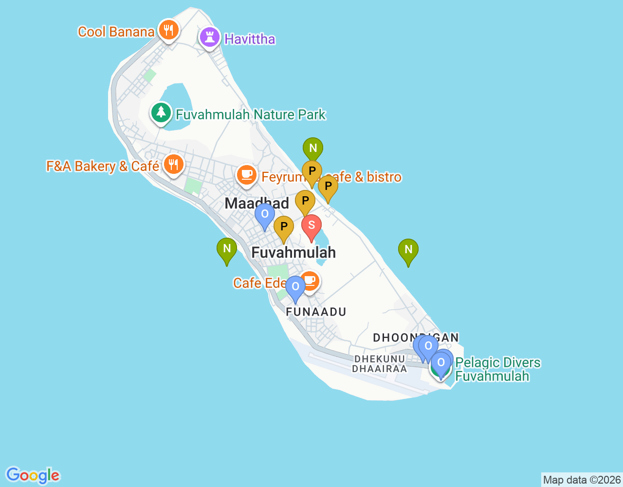 Mapa de ubicación de Fuvahmulah — Tiger Zoo