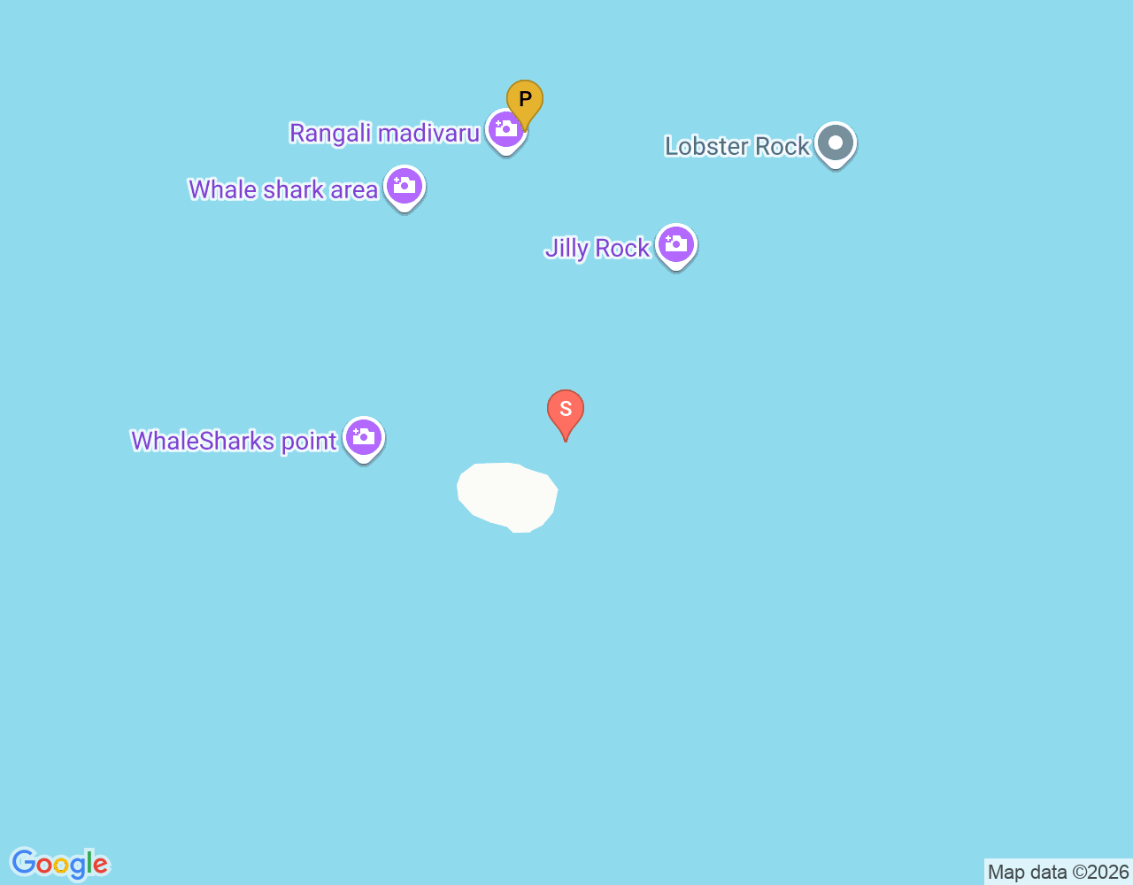 Mapa da localização de Hukurudhoo reef