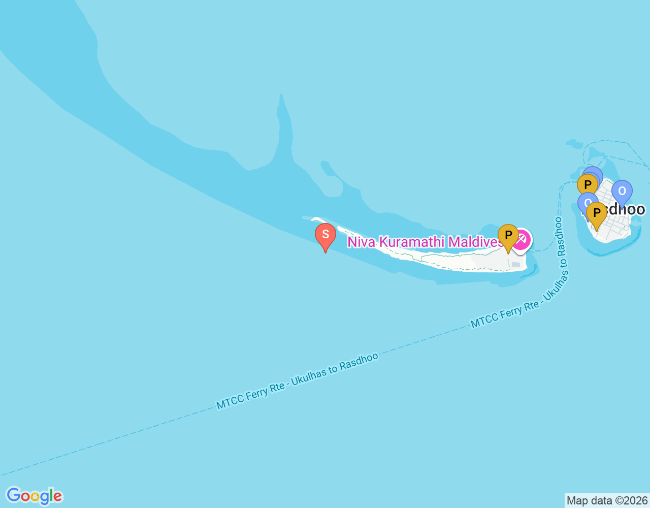 Mapa da localização de Recife de Kuramathi