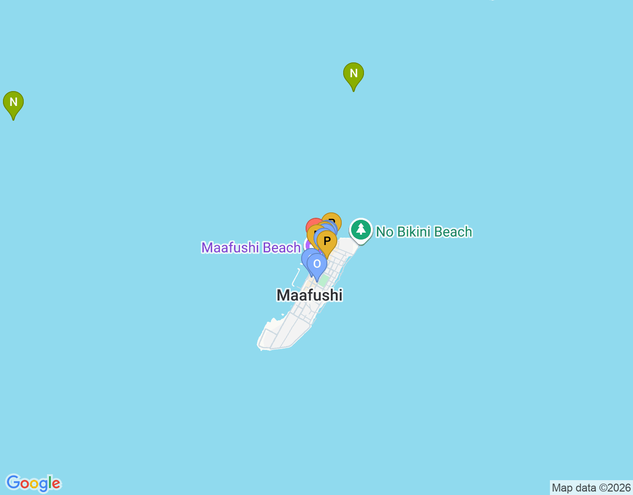 Mapa de ubicación de Maafushi — Lagoon Kite Spot