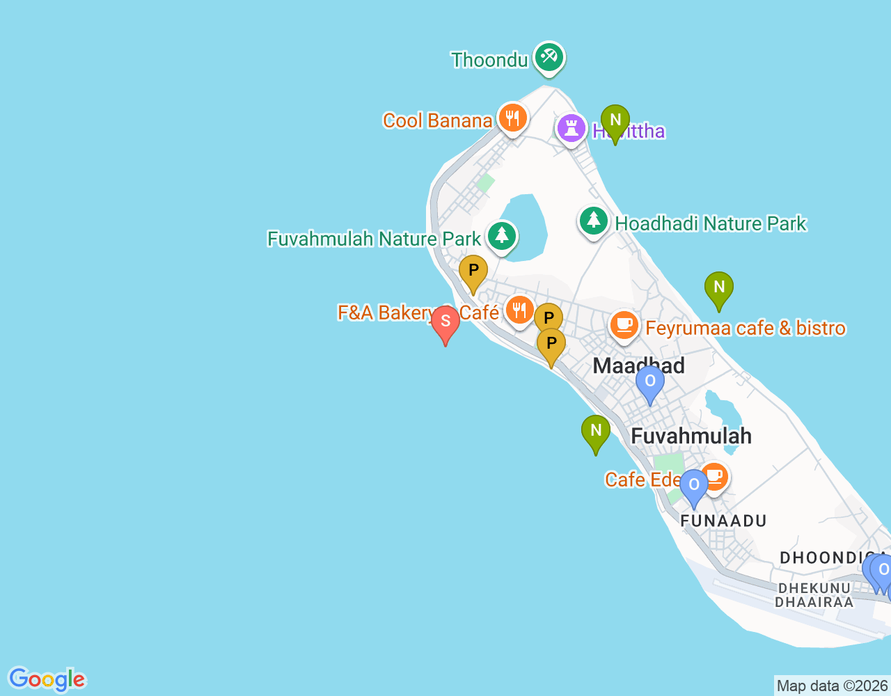 Mapa da localização de Neregando reef