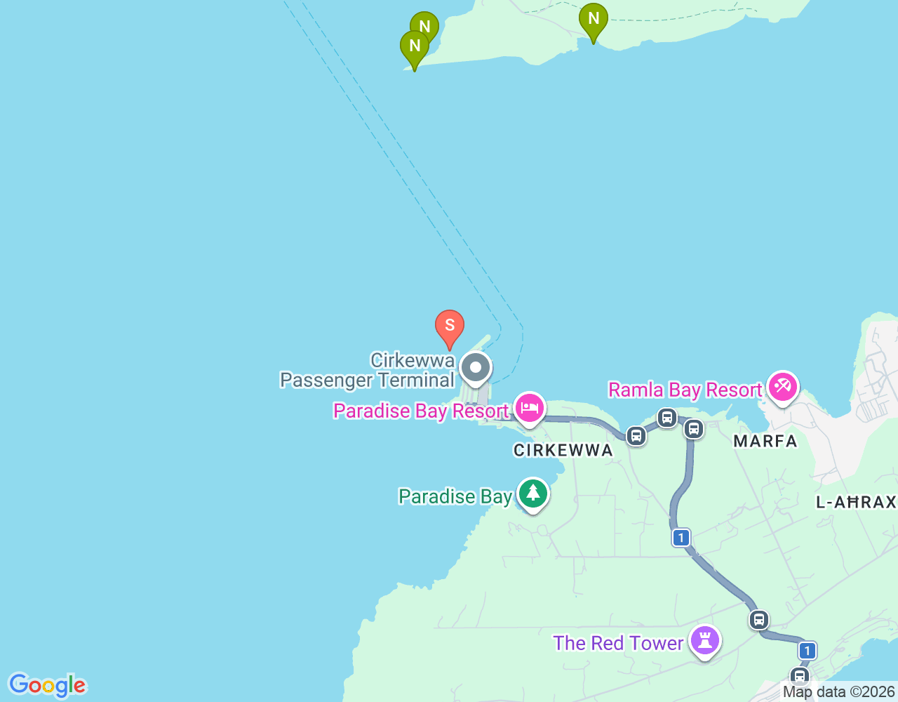 Mapa da localização de Cirkewwa - Right Arch (Dive Site)