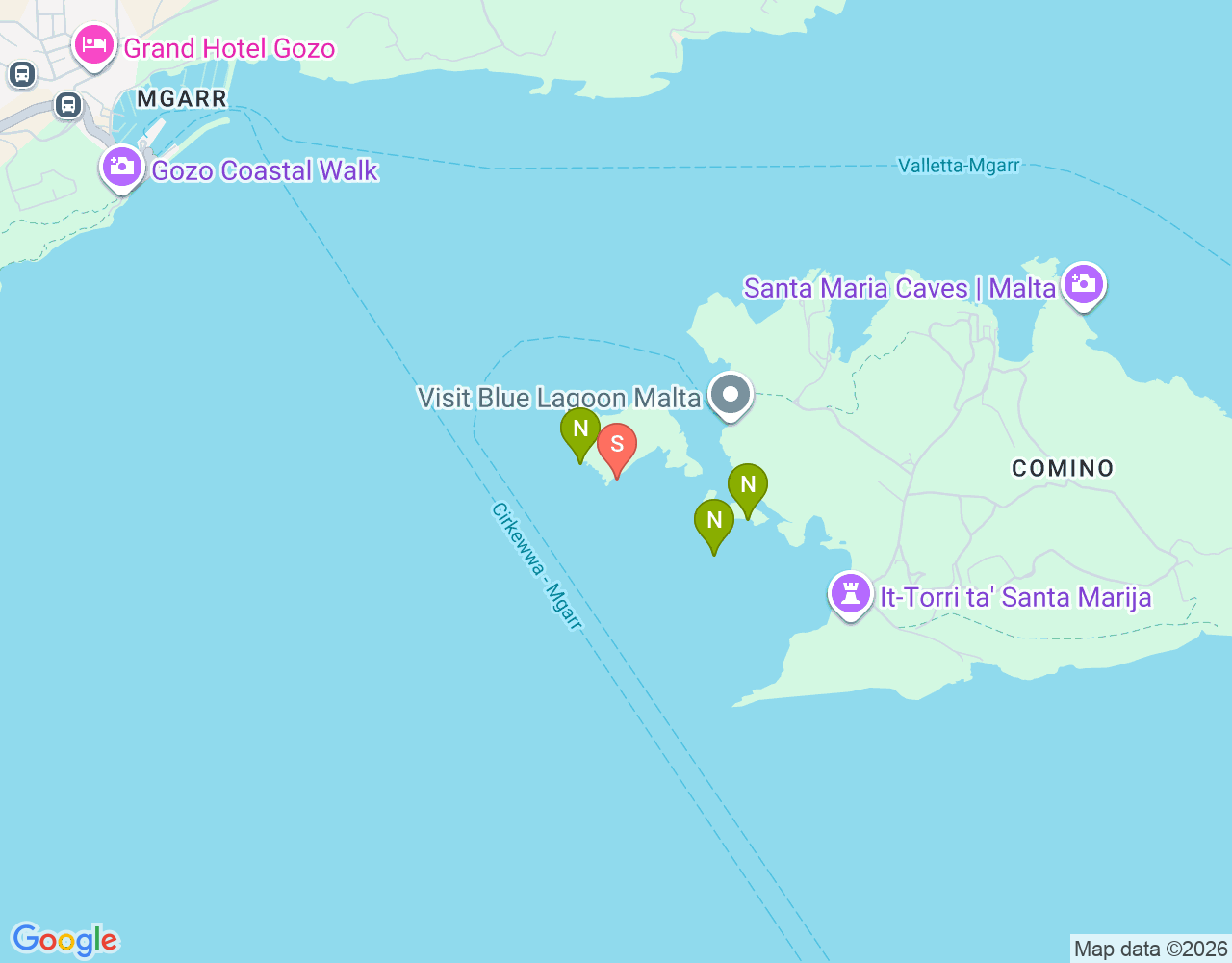Cominotto Arch (Dive Site) location map