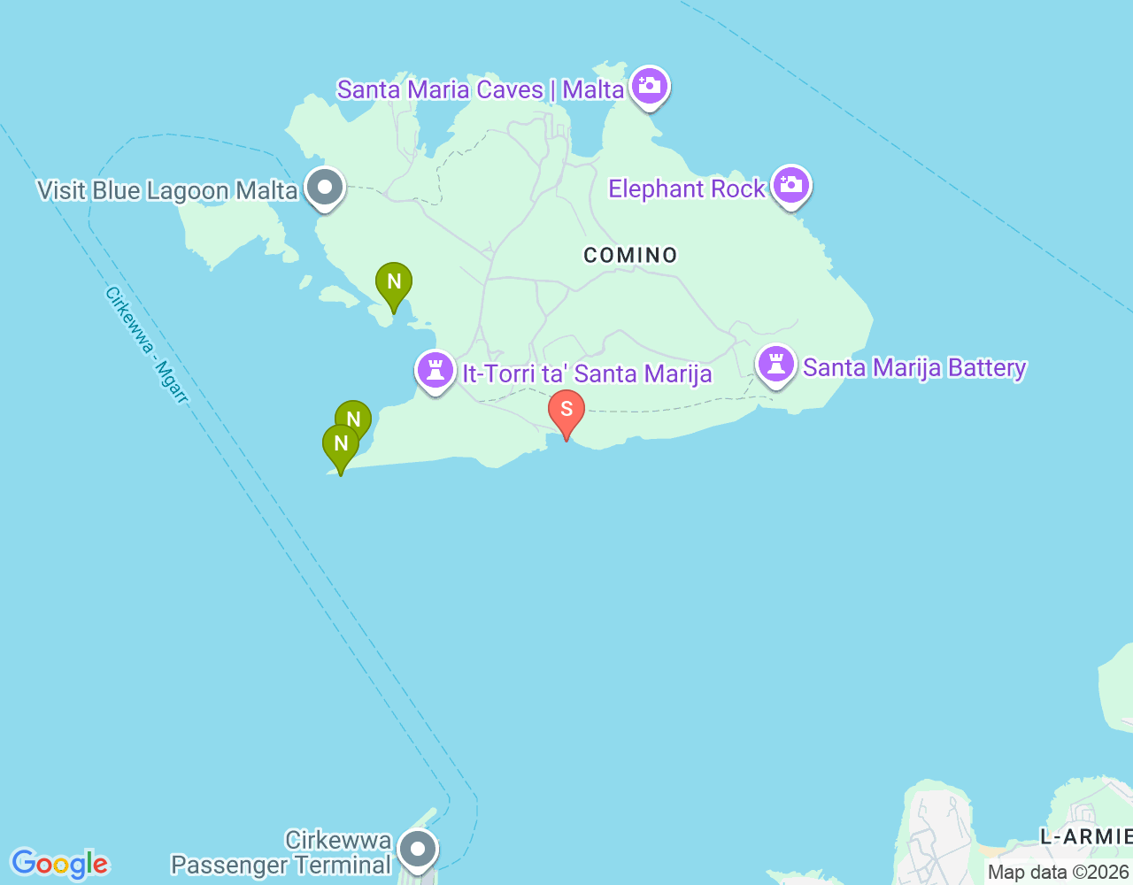 Mapa da localização de Dive Site e Navio Naufragado