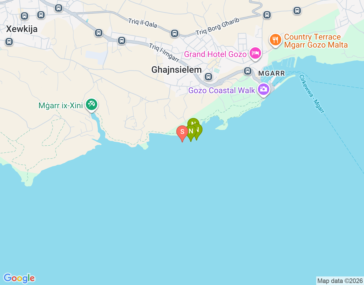 Mapa da localização de MV Xlendi