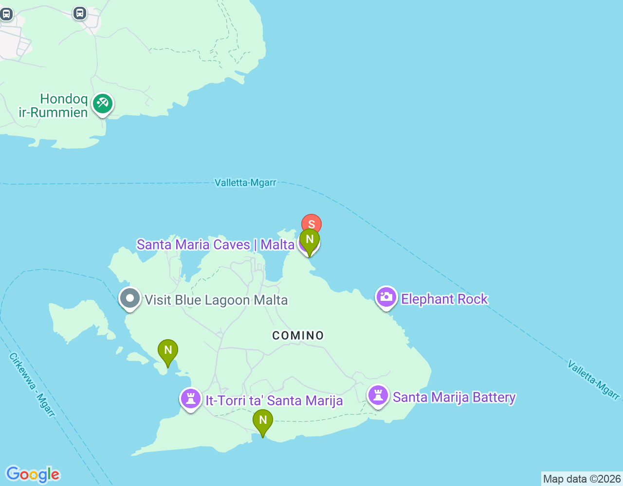Mapa da localização de Santa Marija Reef Dive Site