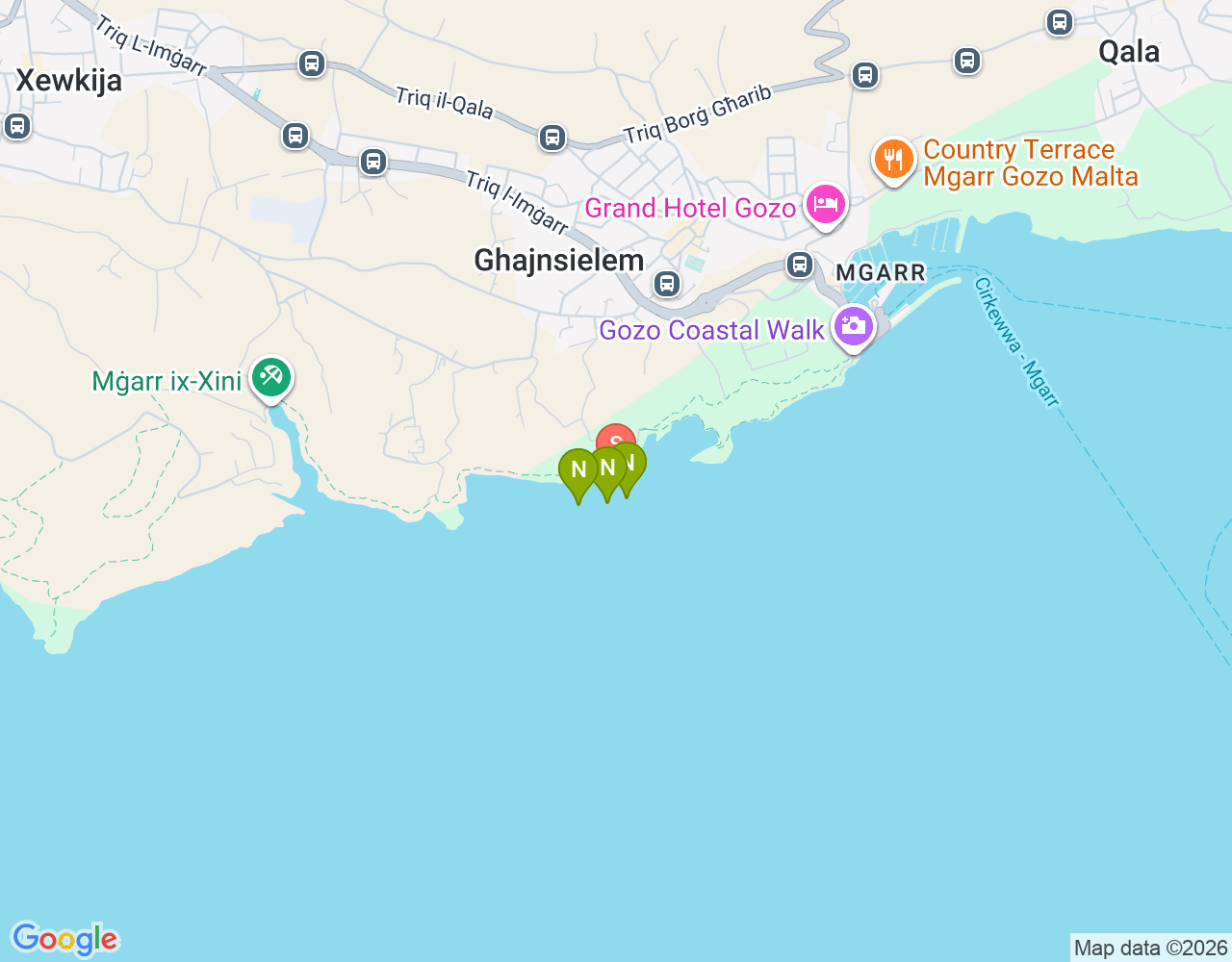 Mapa de ubicación de Xatt l-Aħmar Reef