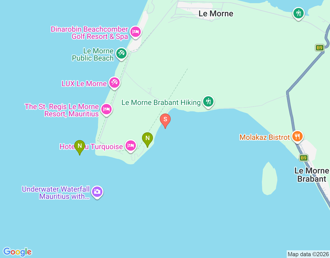 Mapa da localização de Kite Lagoon Le Morne