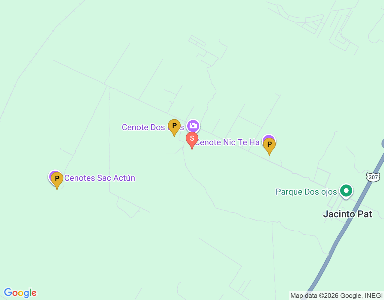 Mapa de ubicación de Cenote Dos Ojos