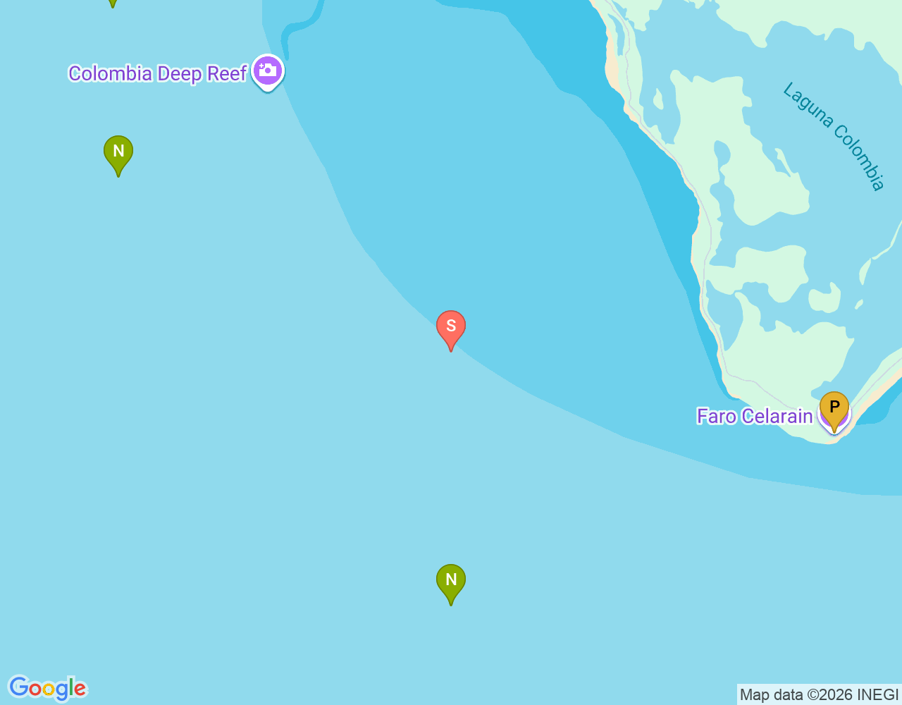 Mapa da localização de Chun Chacaaab Reef
