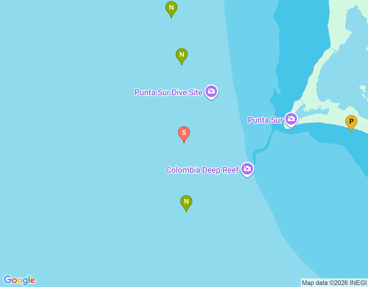 Mapa da localização de Palancar Reef