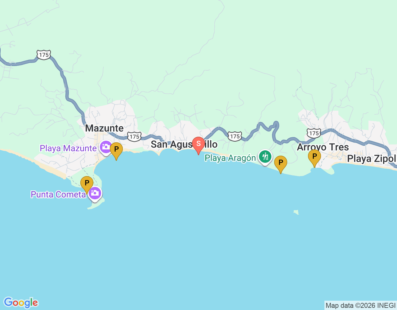 Mapa da localização de San Agustinillo