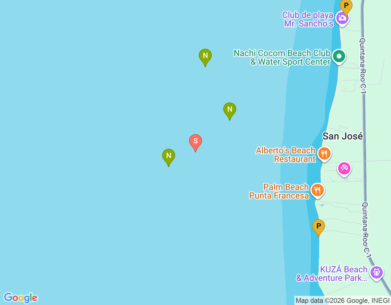 Mapa da localização de Tormentos Reef