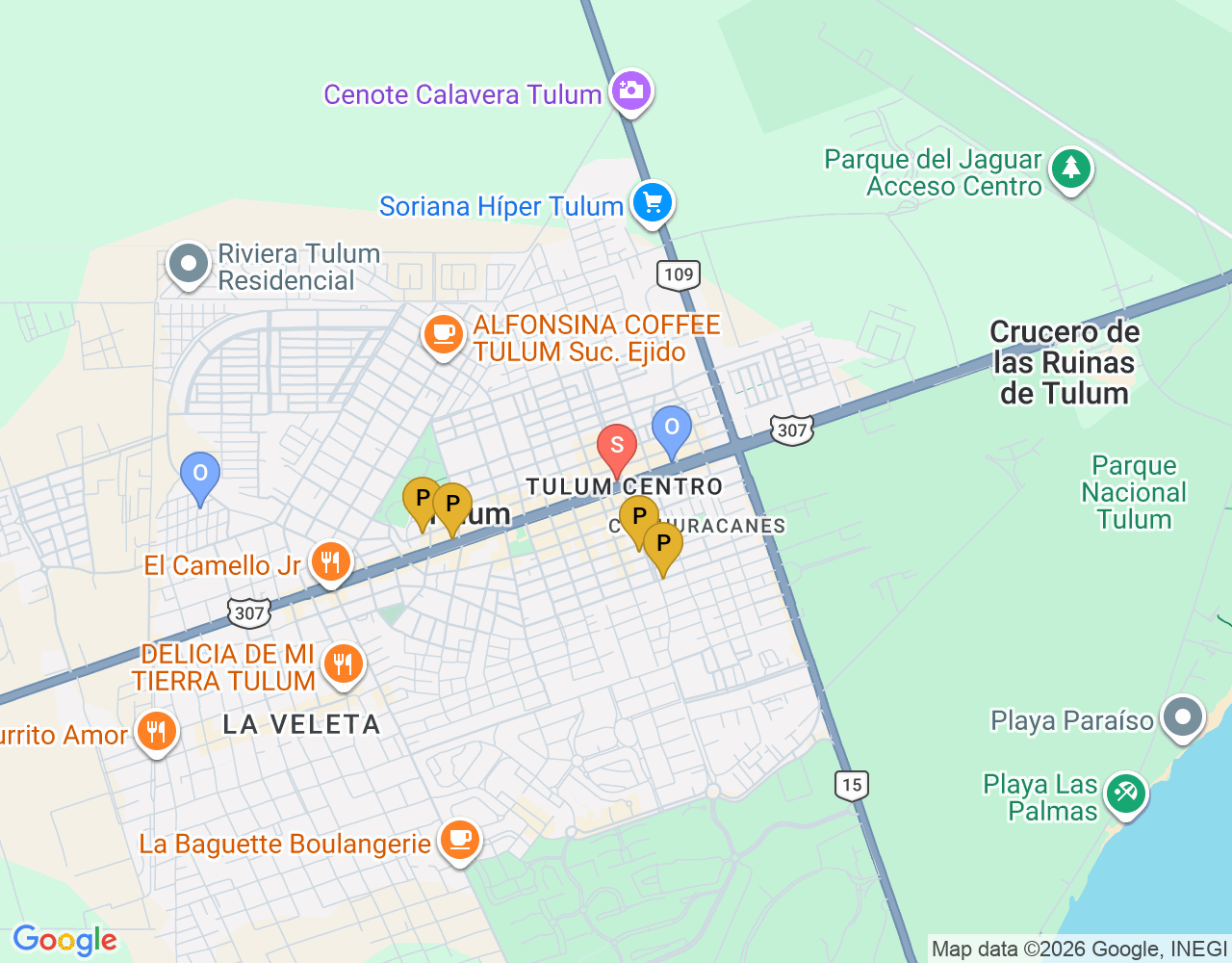 Mapa da localização de Tulum Tours e Transfer do Aeroporto
