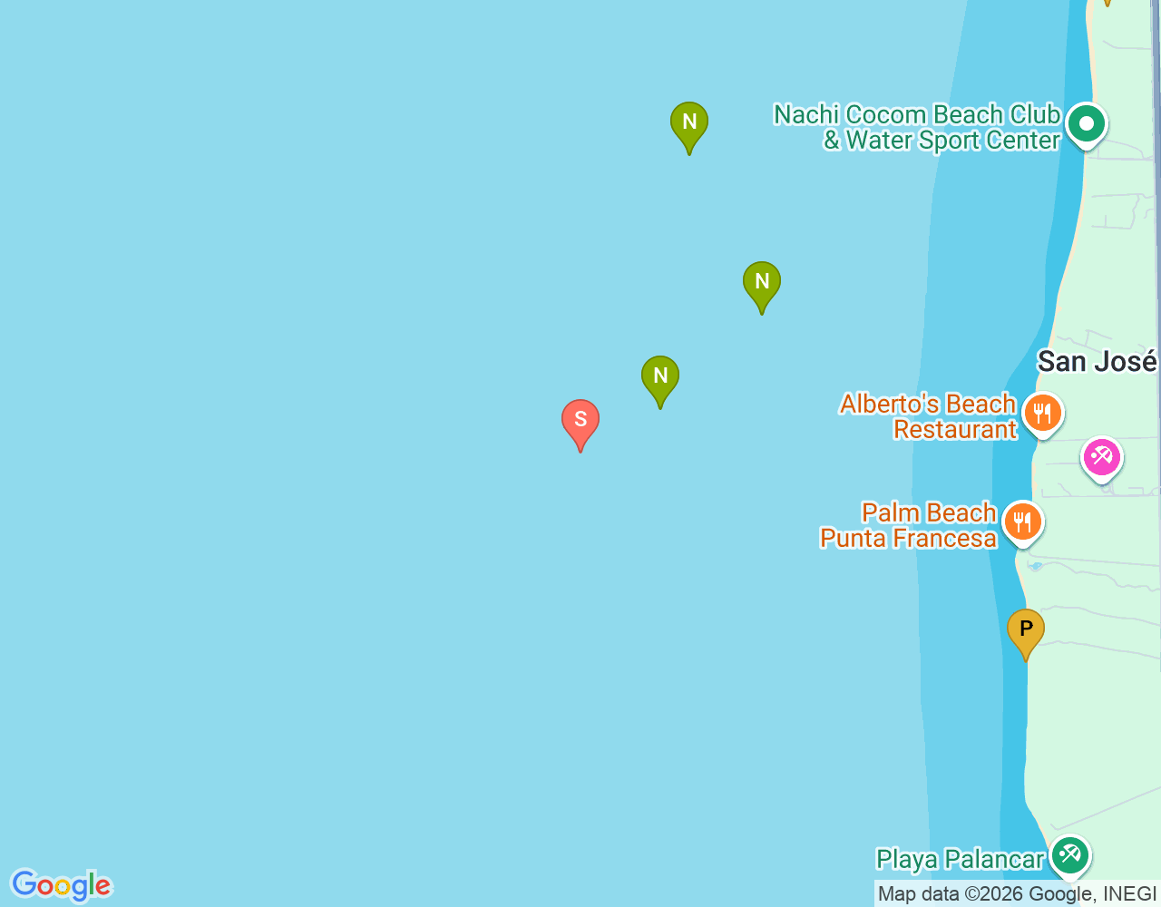 Mapa de ubicación de Yucab Reef