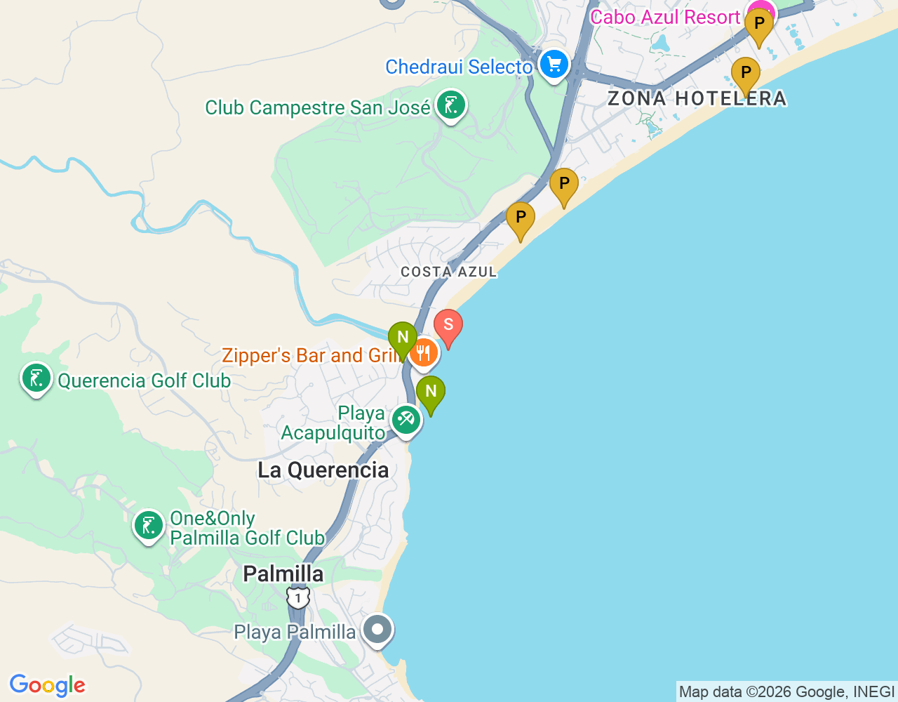Mapa de ubicación de Zippers